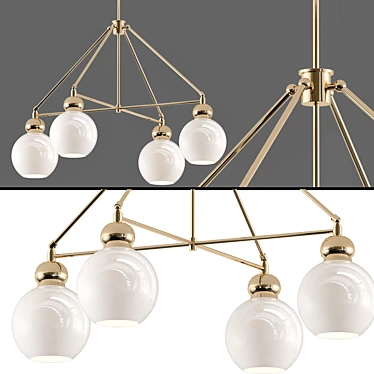 Elegant Italian Chandelier: A Modern Masterpiece 3D model image 1 