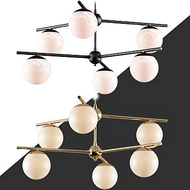 Contemporary Gemma Brass Ceiling Chandelier 3D model image 1 