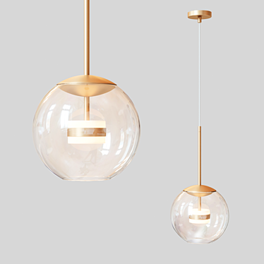 Elegant Matte Gold Pendant Light 3D model image 1 