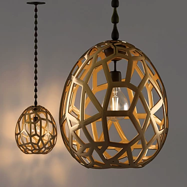 Elegant Lattice Pendant Lamp 3D model image 1 