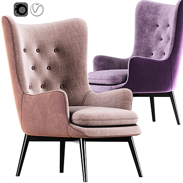 Aarmo Wing Chair: Sleek and Stylish Armchair 3D model image 1 