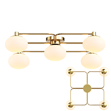 Scandinavian Glass Chandelier 3D model image 1 