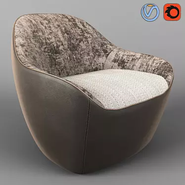 Bernhardt Becca Armchair: Stylish and Comfortable Seating 3D model image 1 