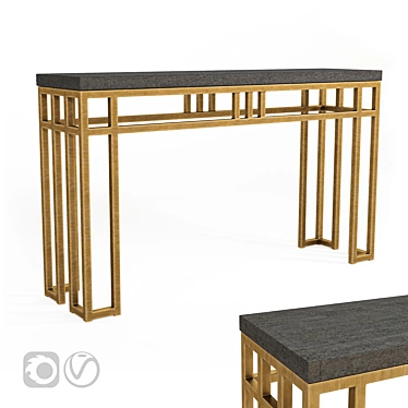 Elegant Montera Travertine Console 3D model image 1 