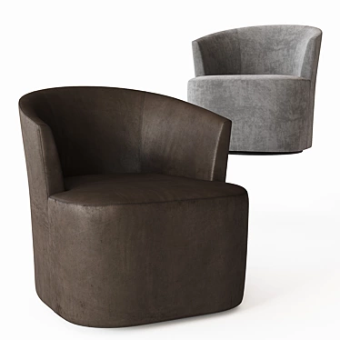 Luxurious Arden Leather Swivel Chair 3D model image 1 