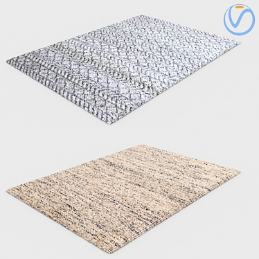 Modern Cozy Fur Rugs - Set of 2 3D model image 1 