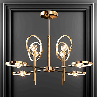 Sleek Metal Chandelier 3D model image 1 