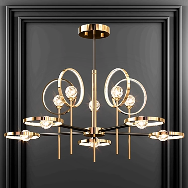 Contemporary Metal Chandelier 3D model image 1 