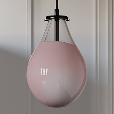 Pink Opaque Teardrop Pendant 3D model image 1 