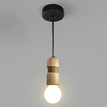 Sash A Modern Wooden Pendant 3D model image 1 