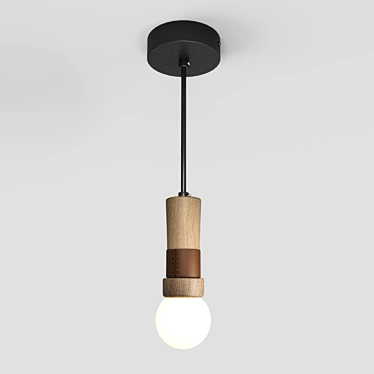 Modern Wooden Pendant Light 3D model image 1 