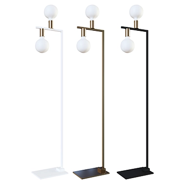 Sleek Twin Floor Lamp 3D model image 1 