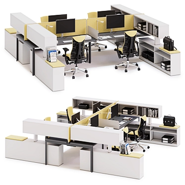 Modernize Your Workspace: Herman Miller Layout Studio 3D model image 1 