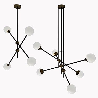 Elegant Bullarum Chandelier: SI-6, SI-4 3D model image 1 