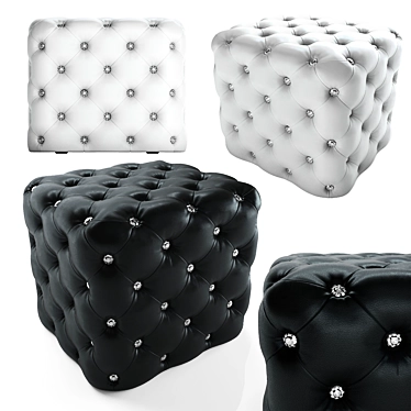 Nina Crystal Leatherette Ottoman 3D model image 1 