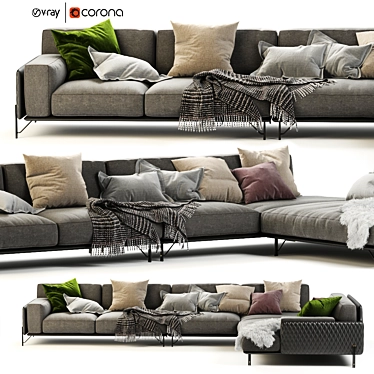 Elegant Kris Sofa: Italian Craftsmanship at its Finest 3D model image 1 