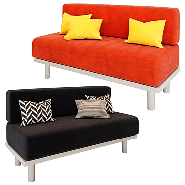 Modern Cafe Sofa: Minimalist Style 3D model image 1 