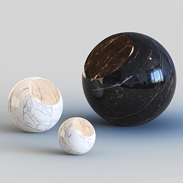 Ethereal Carrara Sphere Lamp 3D model image 1 