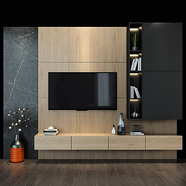 Sleek TV Stand 56 3D model image 1 