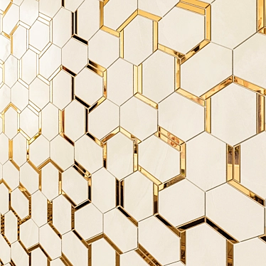 VALLELUNGA NOLITA Mosaic: Platinum & Gold Satin Hexagons 3D model image 1 