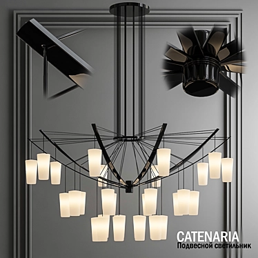 Elegance in Alabaster: LED Alabaster Pendant Lamp 3D model image 1 