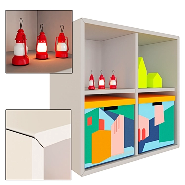 EKET 4-Compartment Cabinet 3D model image 1 