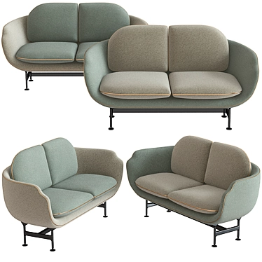 Elegant Two-Seater Sofa: Vico Cassina 3D model image 1 