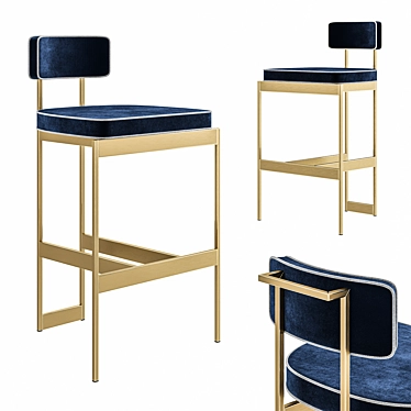 Modern Steel Stool: Alto Stool 3D model image 1 