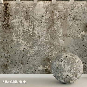 Vintage Concrete Wall: Aged, Textured and High Resolution 3D model image 1 