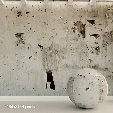 Vintage Concrete Wall Texture 3D model image 1 