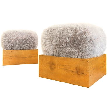 Luxury Fur Stool: DiVå Edition 3D model image 1 