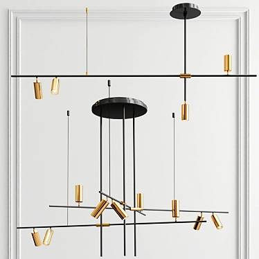 Modern Tribal Elegance Chandelier 3D model image 1 