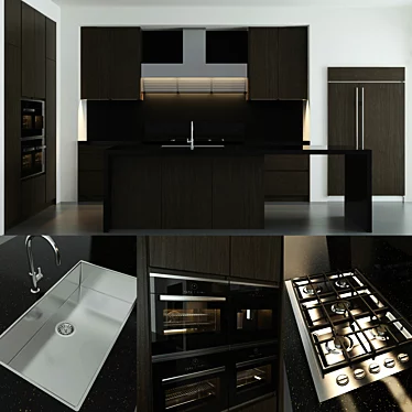 Contemporary Kitchen 3D model image 1 