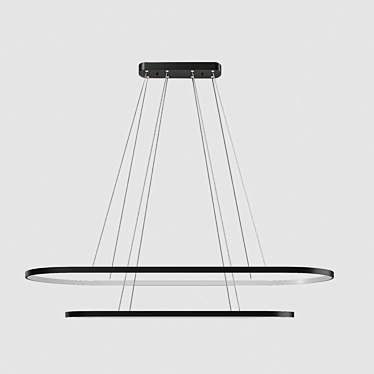 Elegant Ellipse Ceiling Light 3D model image 1 