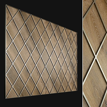 3D Wood Panel - Decorative Wall 3D model image 1 