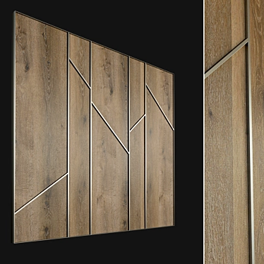 Decorative Wood Panel - High-Resolution Texture 3D model image 1 