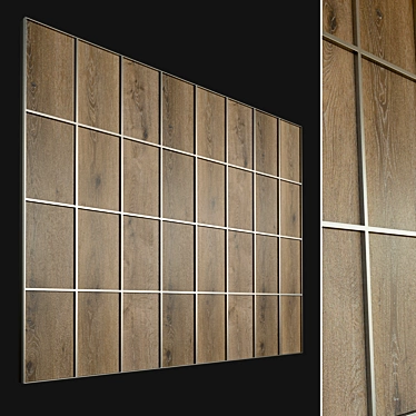 Wooden Decorative Wall Panel 3D model image 1 