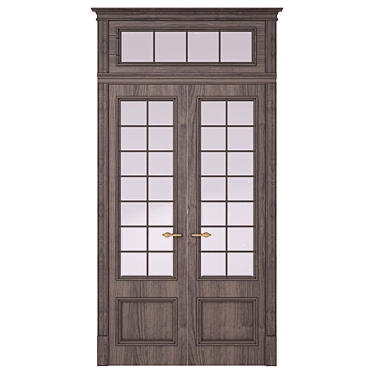 Elegant Walnut Veneer Entrance Door 3D model image 1 
