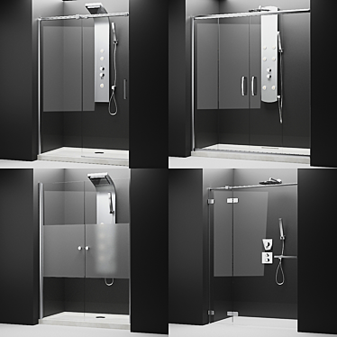 Radaway Shower Cabins Set + Appliances 3D model image 1 