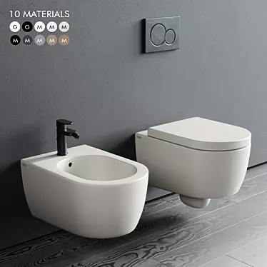 Ceramica Cielo Smile Wall-Hung WC: Stylish and Space-Saving 3D model image 1 