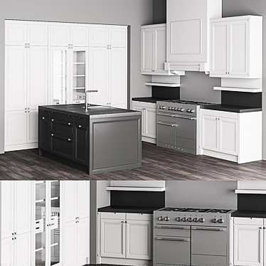 AGA Mercury 48 Dual Fuel: Elegant Kitchen Upgrade 3D model image 1 