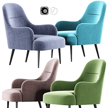 Modern Comfort: Nuevo Lounge Chair 3D model image 1 