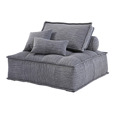 Elegant Charcoal Gray Sofa Armchair 3D model image 1 