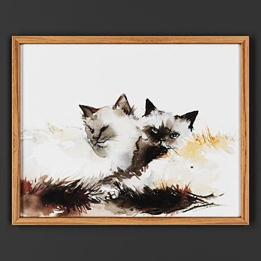 Translate description: Painting in a wooden frame.

Wooden Frame Painting 3D model image 1 