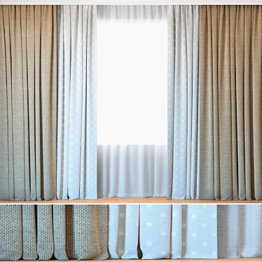 Curtains 72 | Curtains with Tulle | Jacquard Dado Gray and Mud 