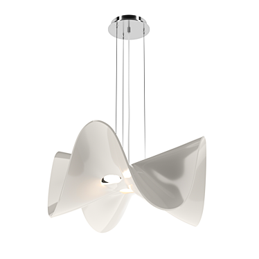 MANTA Chandelier: Modern Elegance in White 3D model image 1 