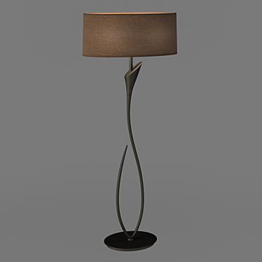 Elegant Lua Floor Lamp with Cotton Shade 3D model image 1 