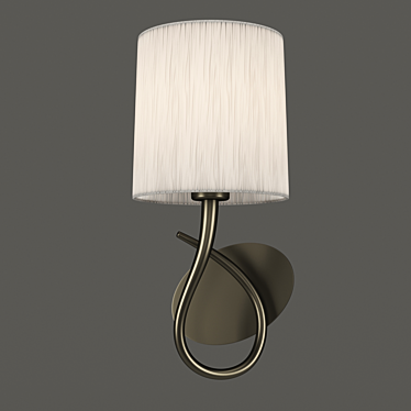 Lua 3701 OM Wall Lamp: Elegant Organza Shade, Energy-Saving, White/Matte Chrome 3D model image 1 