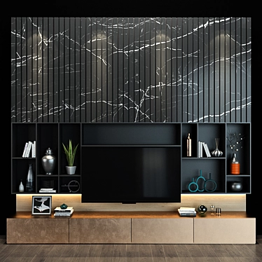 Sleek TV Shelf 61 - Modern and Stylish 3D model image 1 