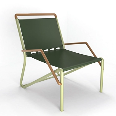 Compact Iron Camp Chair 3D model image 1 